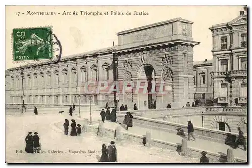 Montpellier Cartes postales Arc de Triomphe et palais de justice