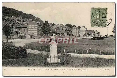 Cartes postales Honfleur Le boulevard Carnot et la cote de Grace