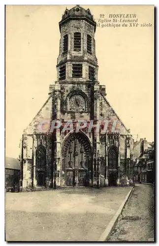 Cartes postales Honfleur L&#39eglise St Leonard Portail gothique