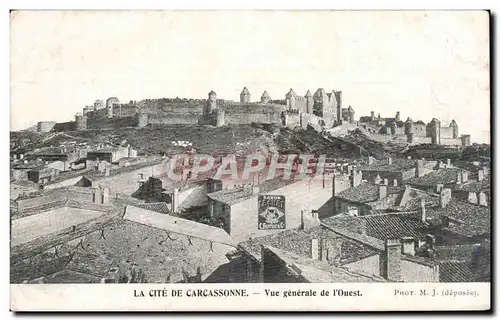 Cartes postales Carcassonne Vue generale de l&#39ouest