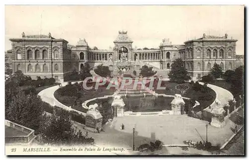 Ansichtskarte AK Marseille Ensemble du palais de longchamp