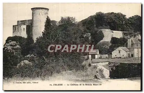 Ansichtskarte AK Falaise le chateau et la breche Henri IV Train