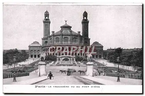 Cartes postales Paris Le Trocadero vu du pont d&#39iena