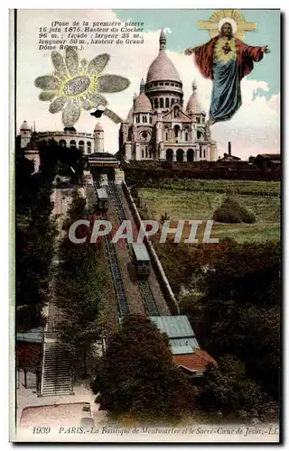 Cartes postales Paris Basilique de montmartre et la Sacre coeur de Jesus