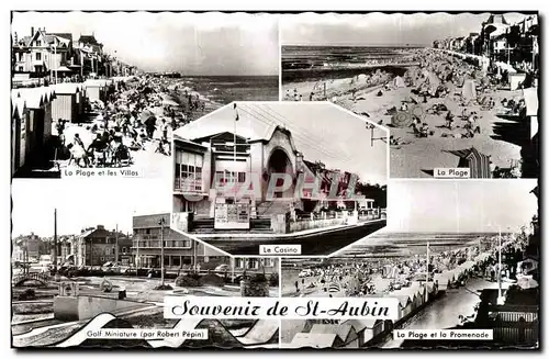 Moderne Karte Souvenir de St Aubin