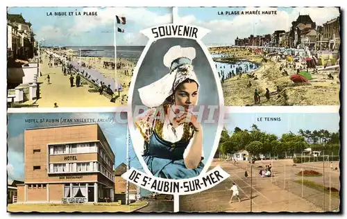 Cartes postales moderne Souvenir de St Aubin Tennis