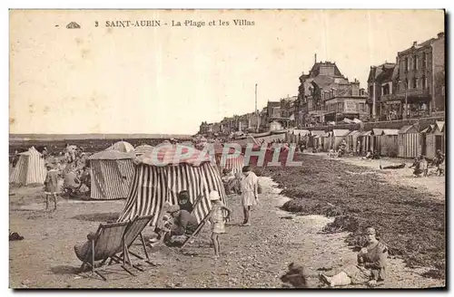 Cartes postales St Aubin sur mer La plage et la villas