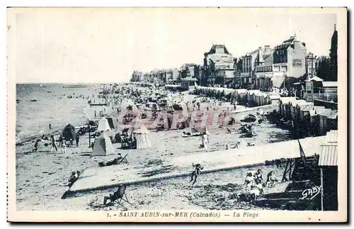 Cartes postales St Aubin sur mer La plage