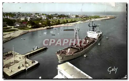 Moderne Karte Ouistreham Astree rentrant au port Bateau