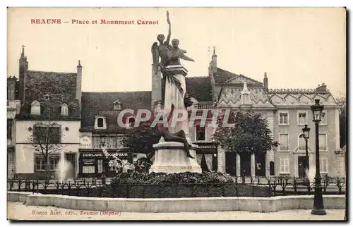 Cartes postales Beaune Place et monument Carnot