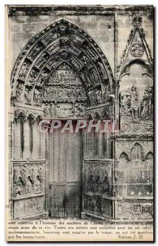 Cartes postales Auxerre Cathedrale Portail