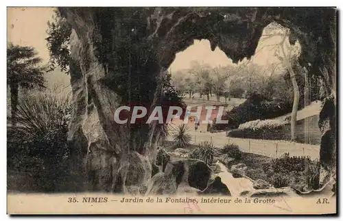 Nimes Cartes postales Jardin de la fontaine interieur de la grotte