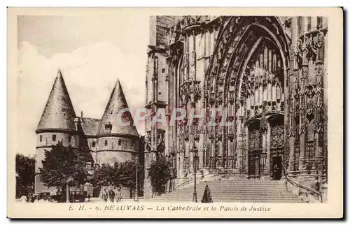 Ansichtskarte AK Beauvais La cathedrale et le palais de justice