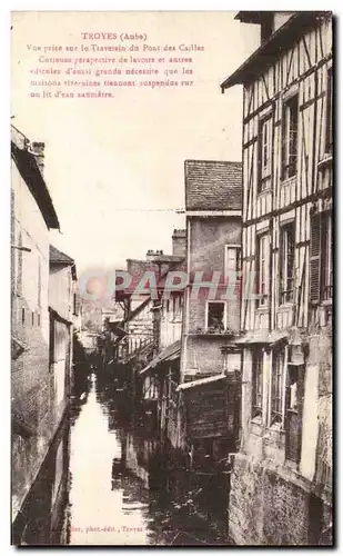 Cartes postales Troyes Vue prise sur le Traversin du pont des Cailles