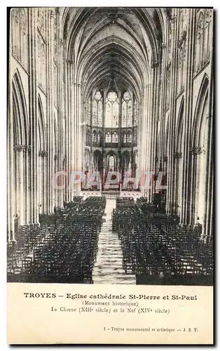 Cartes postales Troyes Eglise cathedrale St Pierre et St paul Le choeur