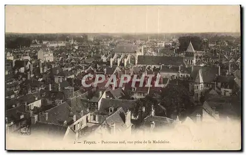 Cartes postales Troyes Panorama sud vue prise de la madeleine