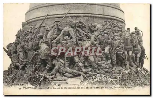 Ansichtskarte AK Troyes Haut relief en bronze du monument des enfants de l&#39aube par Briden