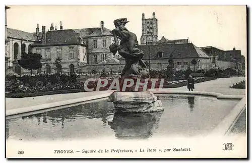 Troyes Cartes postales Square de la Prefecture Le rapt par Suchelet