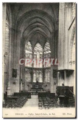 Troyes Cartes postales Eglise Saint Urbain La nef