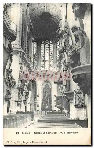 Troyes Cartes postales Eglise Saint Pantaleon Vue interieure
