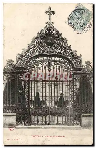 Troyes Cartes postales Grille de l'hotel Dieu
