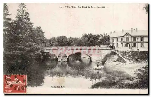 Troyes Cartes postales Le pont de St Jacques ( animee )