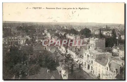 Cartes postales Troyes Panorama ouest Vue prise de la Madeleine