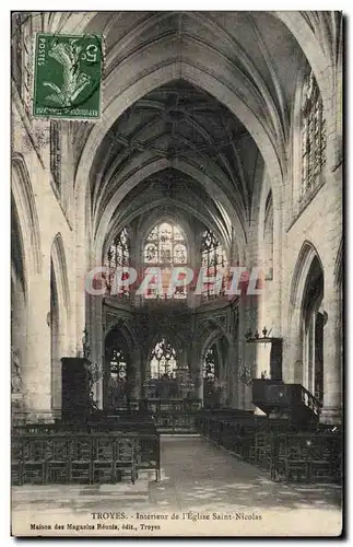 Cartes postales Troyes Interieur de l&#39eglise Saint Nicolas