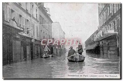 Ansichtskarte AK Paris Inondations Janvier 1910 Crues de la Seine Rue Srucouf