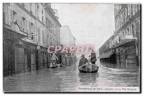 Cartes postales Paris Inondations Janvier 1910 Crues de la Seine Rue Srucouf