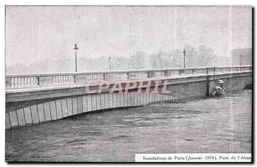 Cartes postales Paris Inondations Janvier 1910 Pont de l&#39Alma