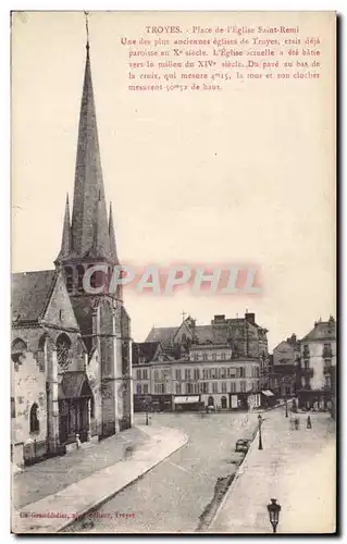 Troyes Ansichtskarte AK Place de l&#39eglise Saint Remi