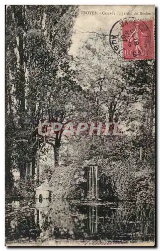 Troyes Cartes postales Cascade du jardin du rocher