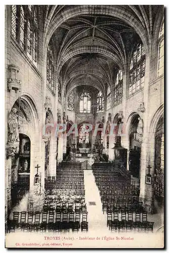 Troyes Cartes postales Interieur de l&#39eglise St Nicolas