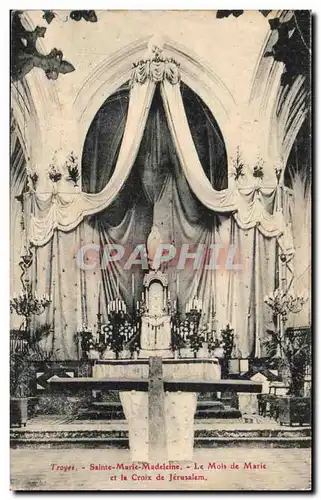 Troyes Cartes postales Saint Marie madeleine Le mois de Marie et la croix de Jerusalem