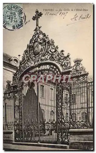 Troyes Cartes postales La grille de l'hotel Dieu