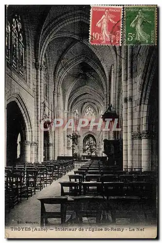 Troyes Cartes postales Interieur de l&#39eglise St Remy La nef