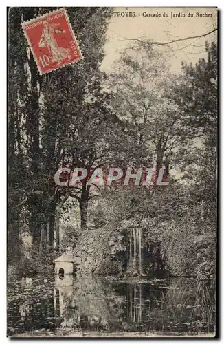 Troyes Cartes postales Cascade du jardin du rocher