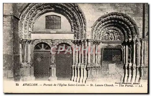 Cartes postales Avalon Portail de l'eglise Saint Lazare