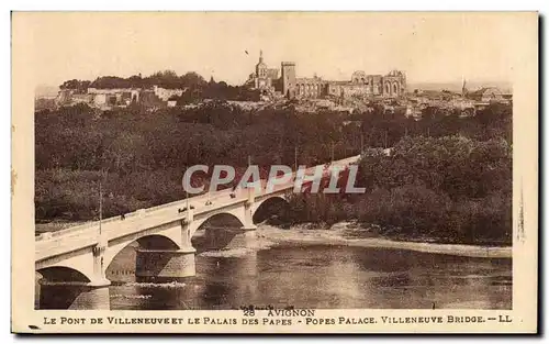 Avignon Ansichtskarte AK Le pont de Villeneuve et le palais des papes