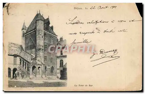 Cartes postales Dijon La tour du Bar