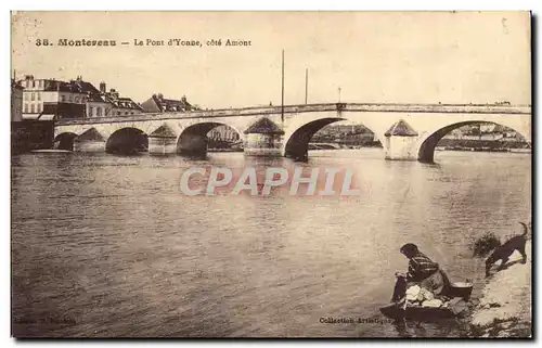 Ansichtskarte AK Montereau Le pont d&#39Yonne cote amont Lavandiere