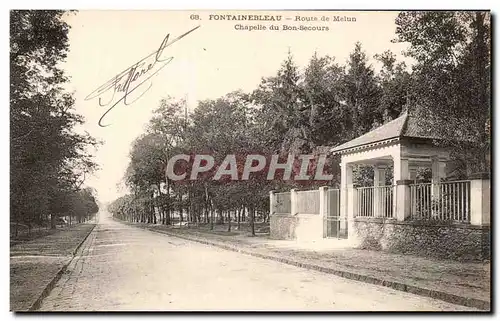 Ansichtskarte AK Fontainebleau Route de Melun Chapelle de Bon Secours