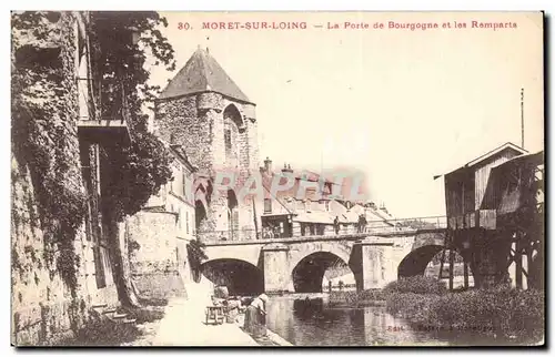 Cartes postales Moret sur Loing La porte de Bourgogne et les remparts