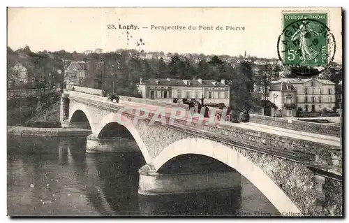 Ansichtskarte AK lagny Perspective du pont de pierre