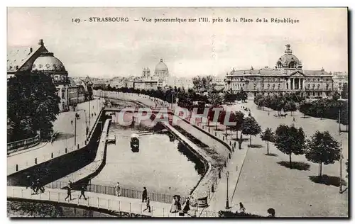 Cartes postales Strasbourg Vue panoramique sur l'Ill pres de la place de la Republique