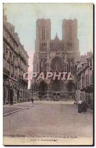 Reims Cartes postales Vue generale de la cathedrale de Reims avant le bombardement