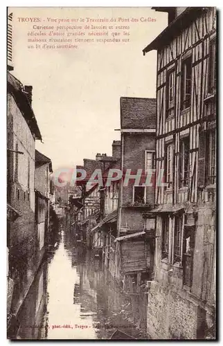 Cartes postales Troyes Vue prise sur le Traversin du pont des Cailles