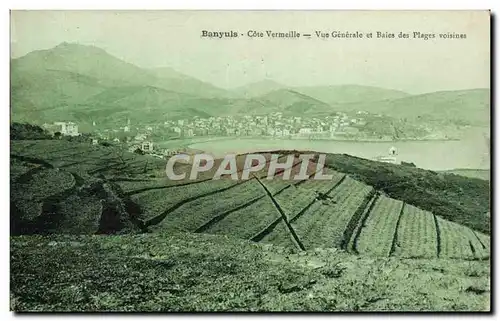 Cartes postales Banyuls Cote VErmeille Vue generale et baies des plages voisines