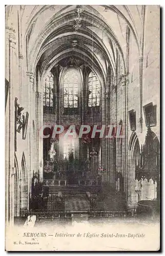 Ansichtskarte AK Nemours Interieur de l&#39eglise Saint Jean Baptiste